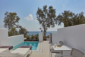 Deluxe Room, Private Pool, Beachfront | Minibar, in-room safe, desk, soundproofing - Costa Grand Resort & Spa (Santorini)