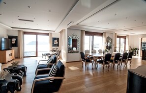 Luxury Villa, 5 Bedrooms, Bay View, Oceanfront | Living area | Flat-screen TV - Villa Danae by Elounda Island View Villas (Agios Nikolaos)