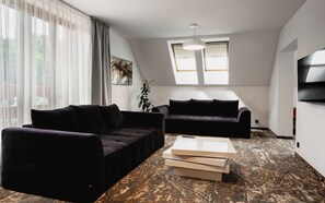 Exclusive Suite, 3 Bedrooms | Living room | TV - Hotel Horal (Roznov Pod Radhostem)