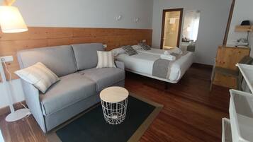 Down duvets, desk, blackout curtains, iron/ironing board