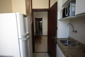 Standard Apartment, 2 Bedrooms | Private kitchen | Fridge, microwave, oven, cookware/dishes/utensils