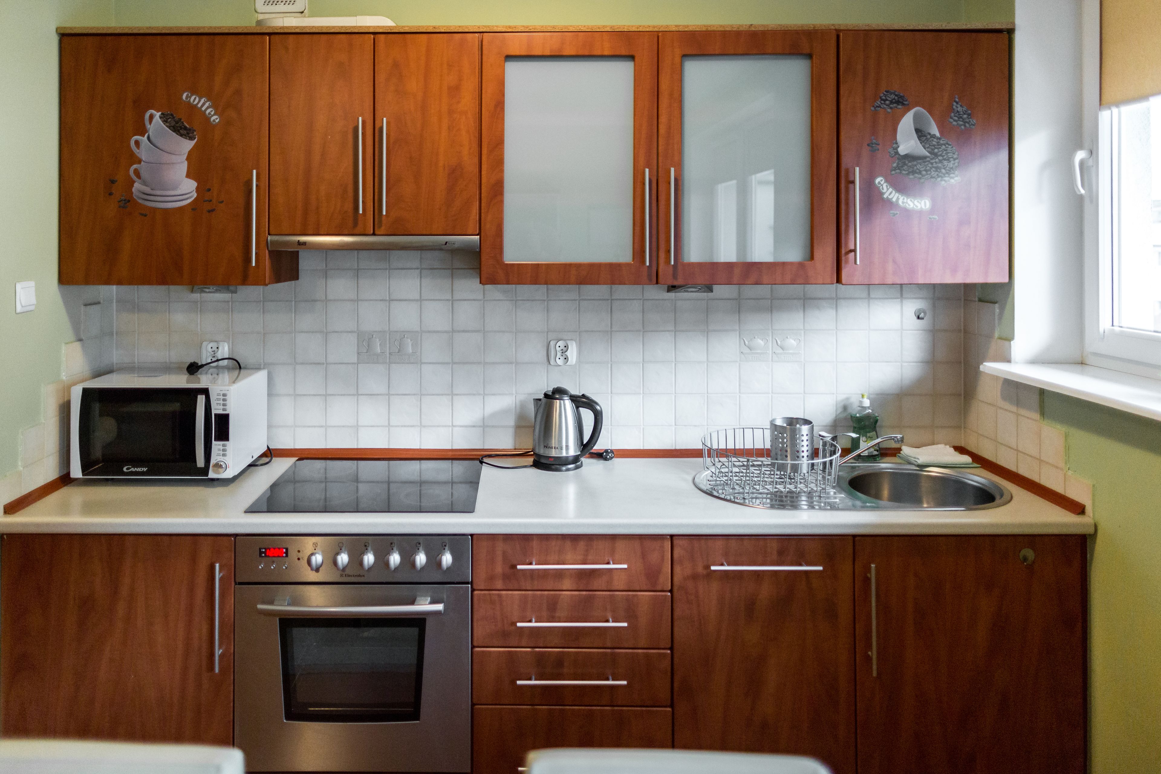 Premium Apartment, 1 Bedroom, Balcony (Comfort) | Private kitchen | Fridge, microwave, stovetop, electric kettle