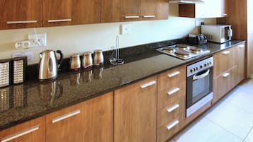 Fridge, microwave, electric kettle