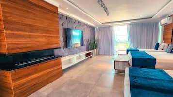 Luxe appartement | 1 slaapkamer, een minibar, een bureau, een laptopwerkplek