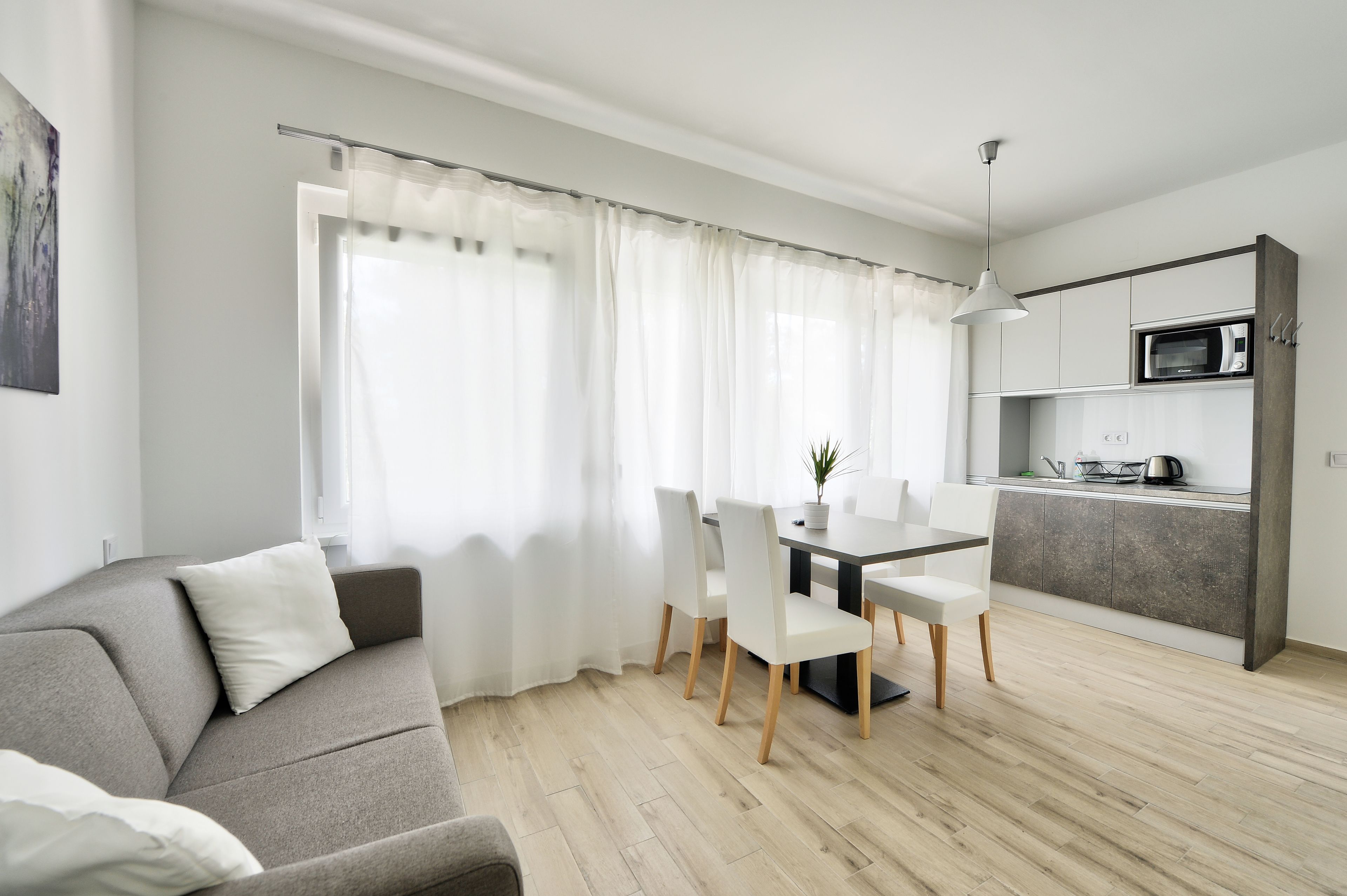 Premium-Apartment, 1 Schlafzimmer, Terrasse | Wohnbereich | Flachbildfernseher