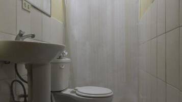 Shower, free toiletries, towels