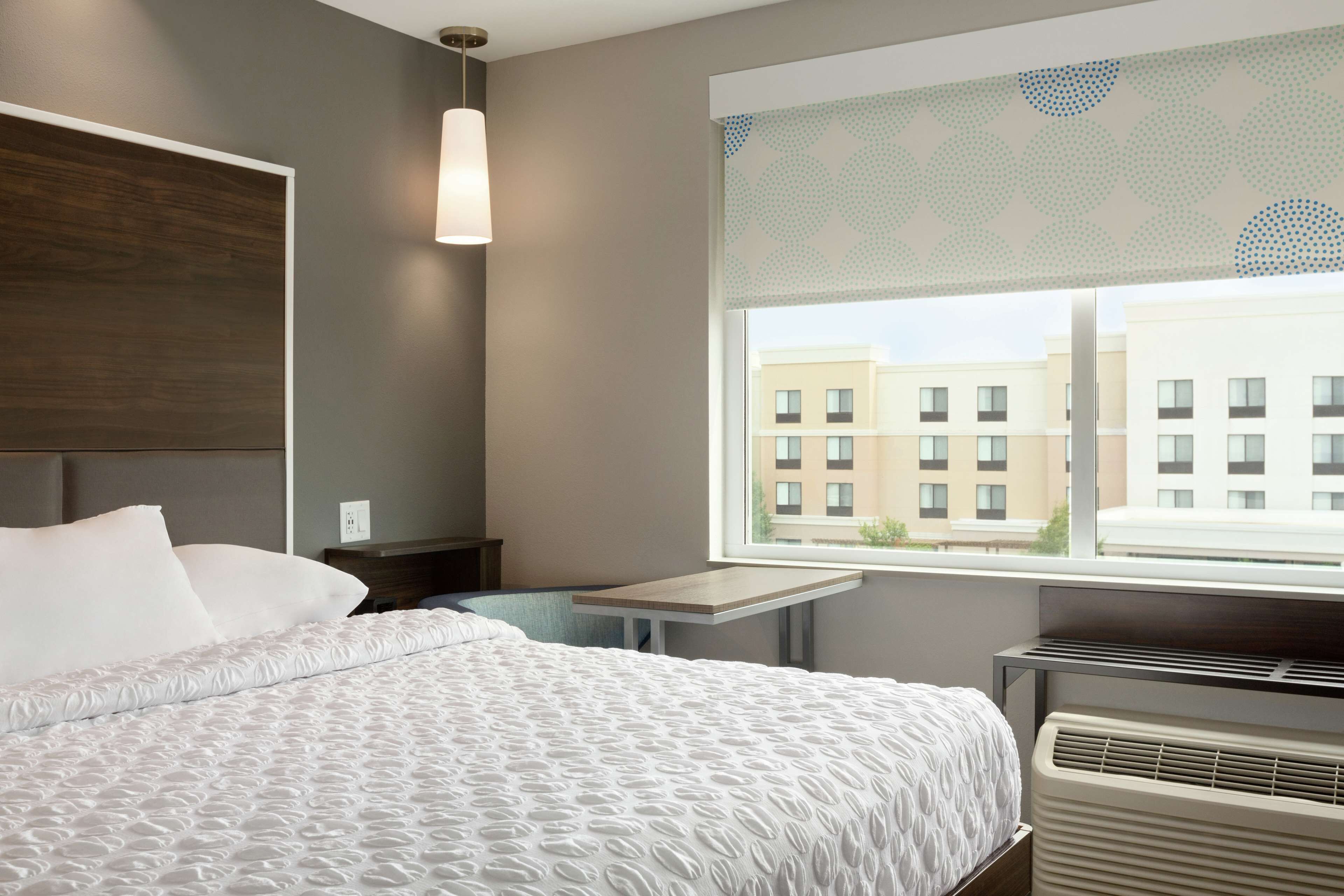 desk, laptop workspace, blackout curtains, free wifi