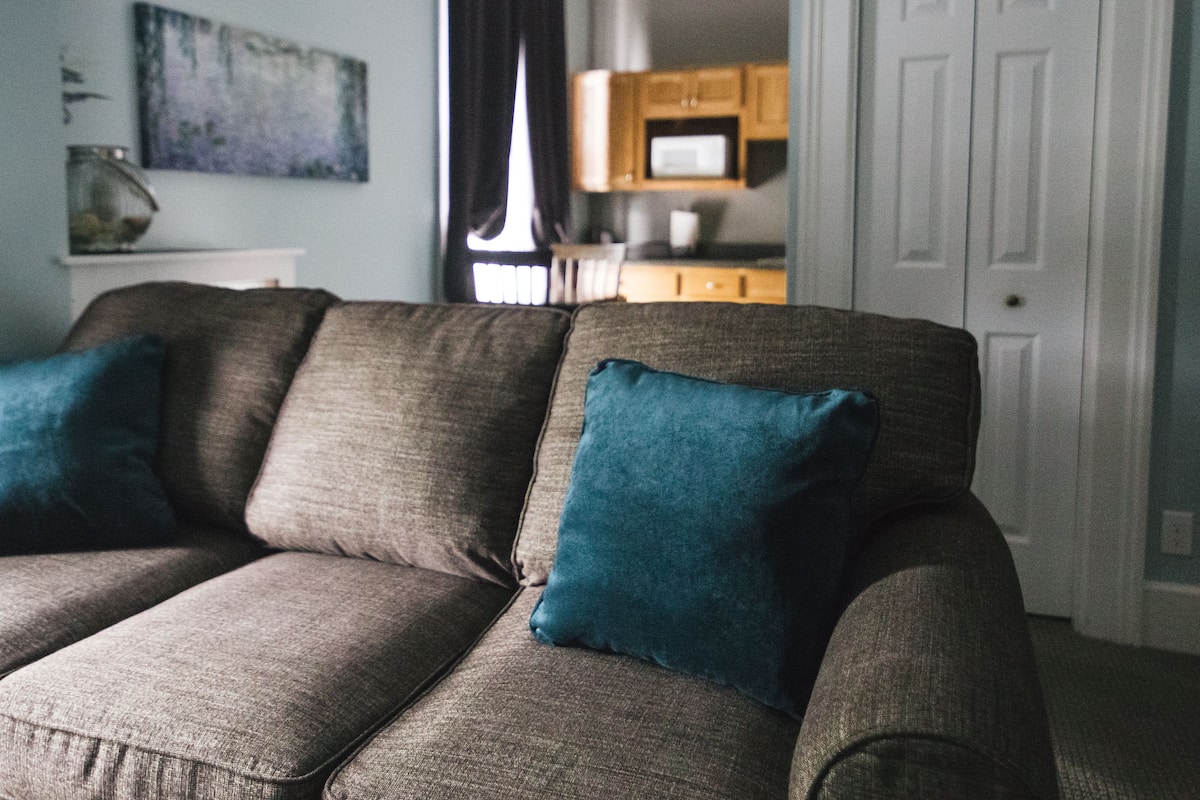 executive suite, 1 queen bed, non smoking, kitchenette | living area | 42-inch flat-screen tv with digital channels, tv, streaming services