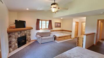 Televisie en een open haard