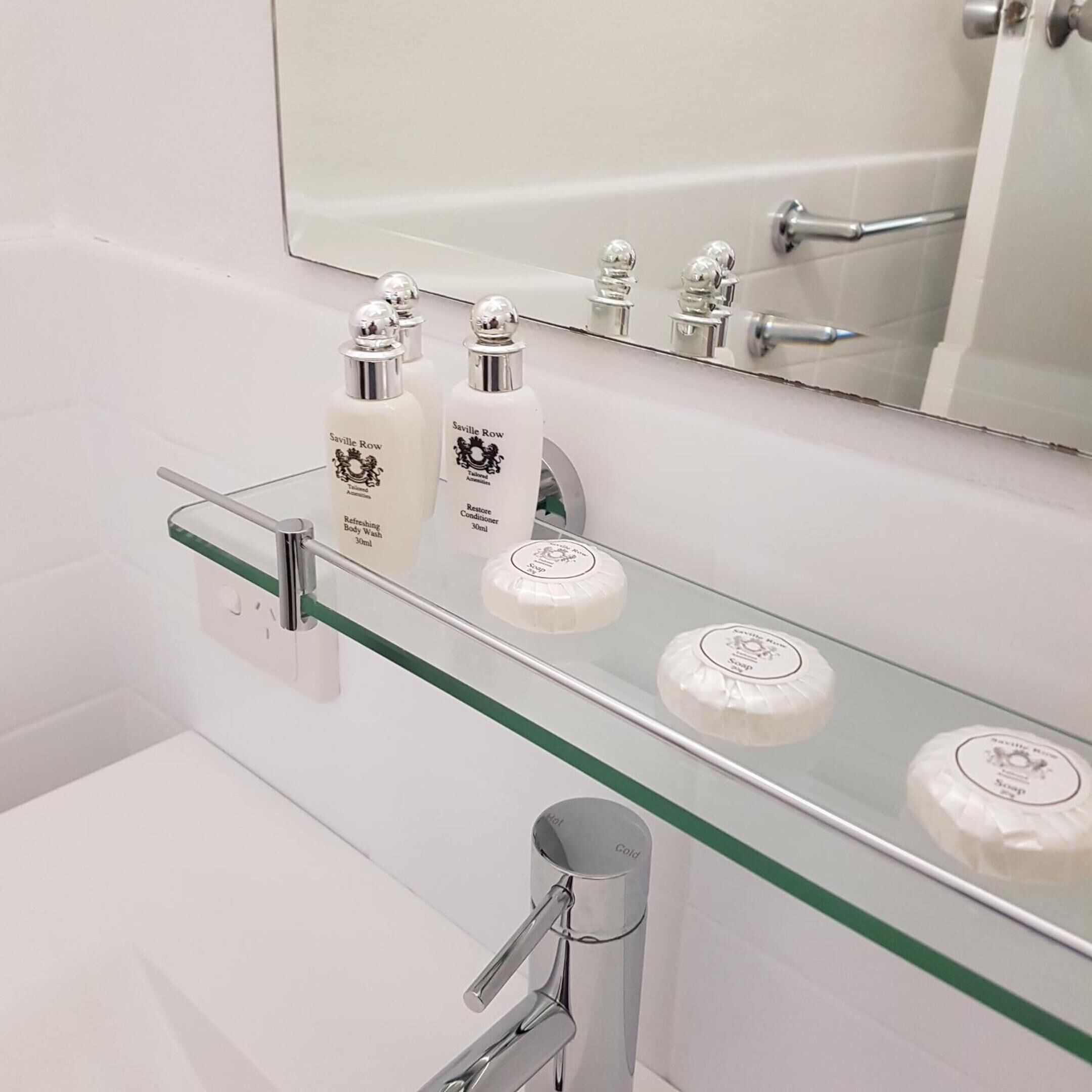 free toiletries, hair dryer, towels