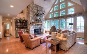 Fernseher, Kamin, DVD-Player