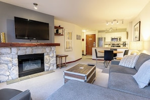 TV, fireplace, DVD player
