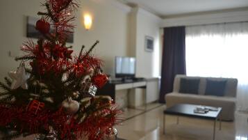 TV, video library, computer monitors