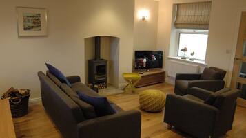 TV, DVD player, books