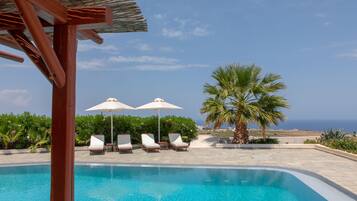 Outdoor pool, pool umbrellas
