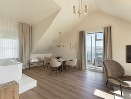 Luxury Double Room | Desk, laptop workspace, blackout drapes, iron/ironing board