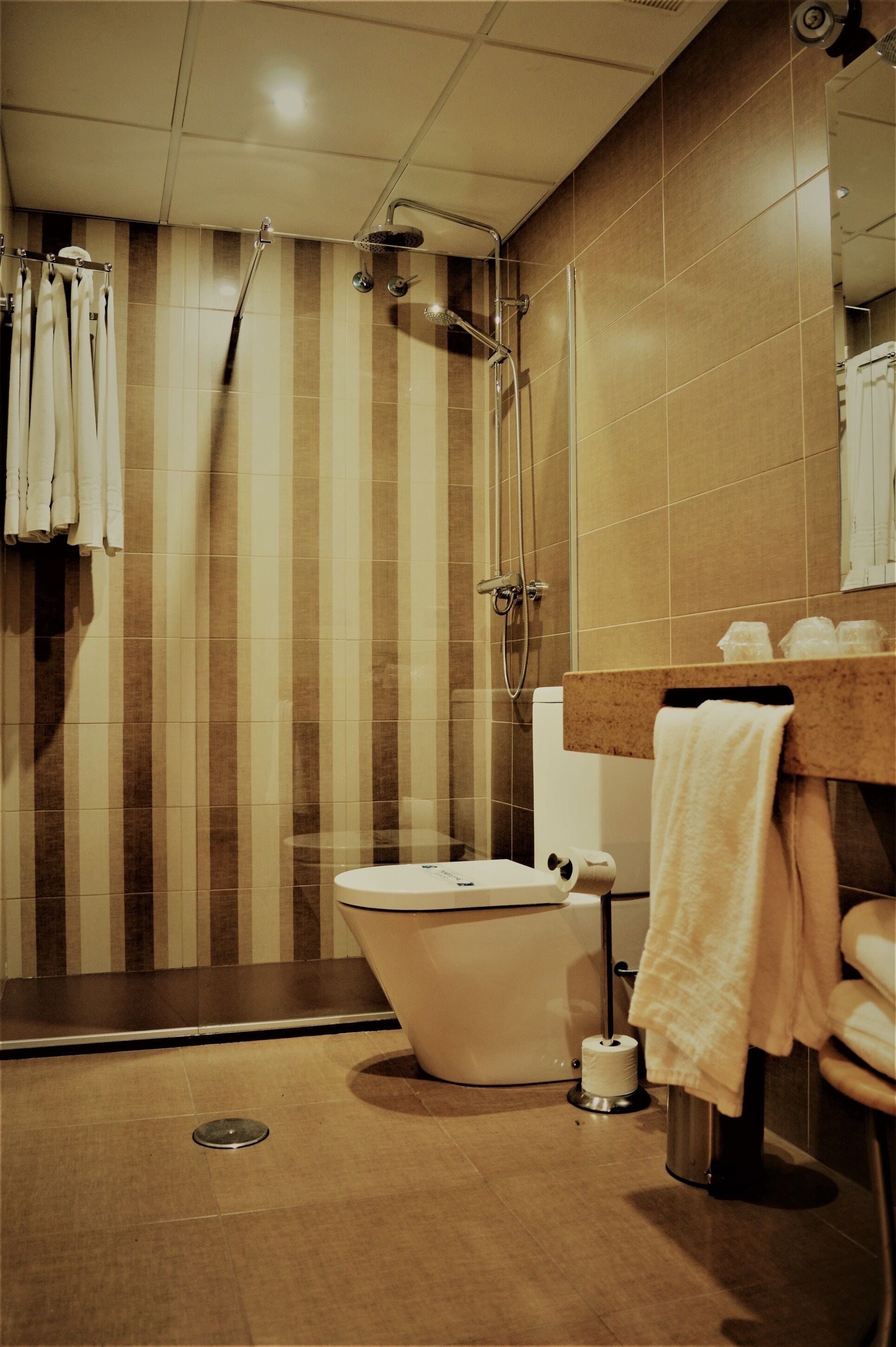 Ducha, artículos de tocador gratuitos, secador de pelo, bidet