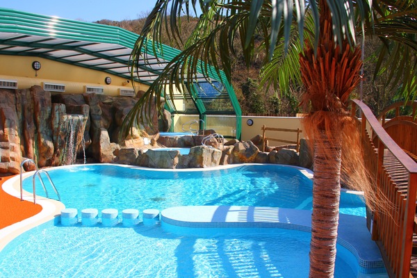 Indoor pool, sun loungers