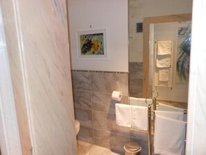 아파트 | 욕실 | 샤워 시설, 무료 세면용품, 헤어드라이어, 비데