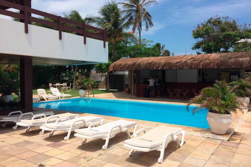 Outdoor pool, pool umbrellas