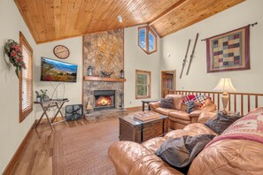 Fernseher, Kamin, Videospiele, DVD-Player