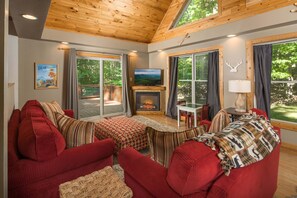 TV, fireplace, DVD player - Cozy Beech Mountain Cabin Near Ski Slopes (Beech Mountain)