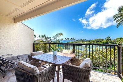 Ocean View & AC! 3 Min Walk To Poipu Beach!