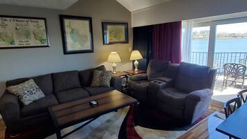 Smart TV, DVD player, books, music library