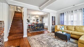 TV, fireplace, offices