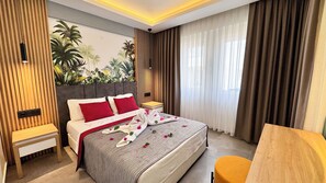 Leilighet, 2 soverom | 1 soverom, skrivebord, lydisolert og wi-fi (inkludert)