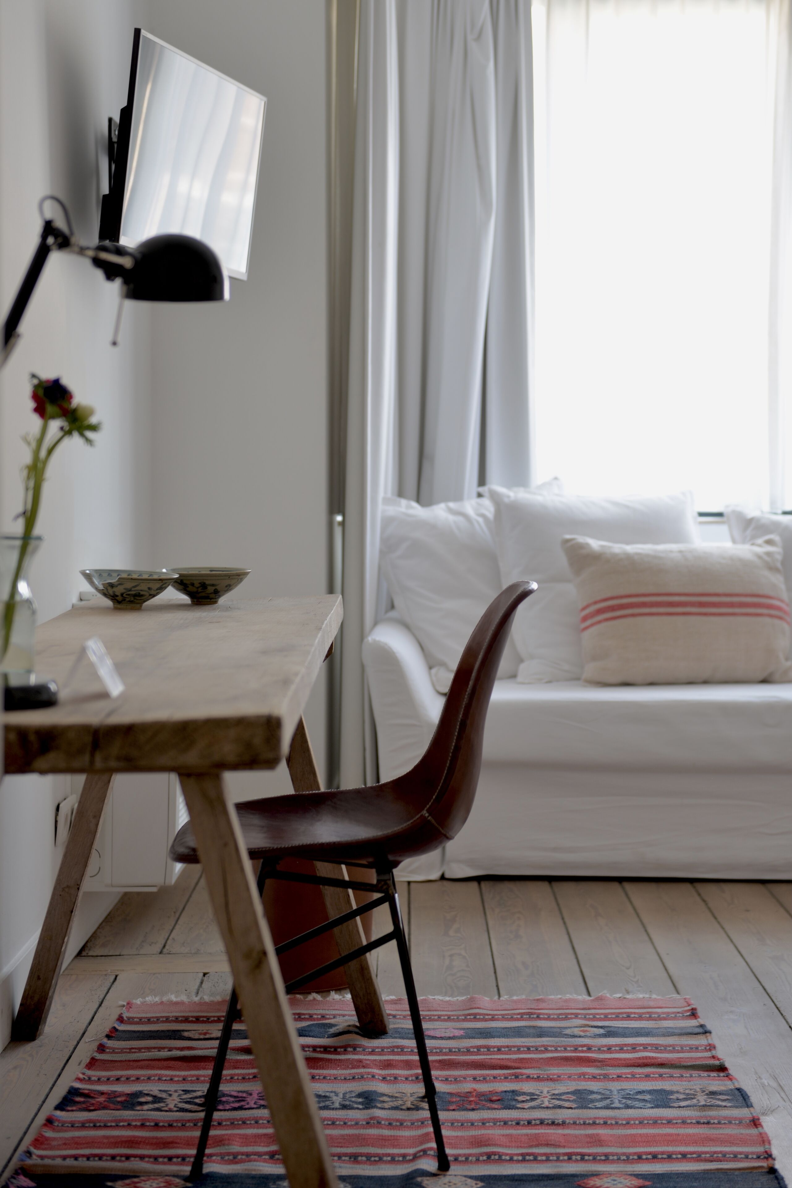 Comfort Double Room | Premium bedding, desk, soundproofing, iron/ironing board