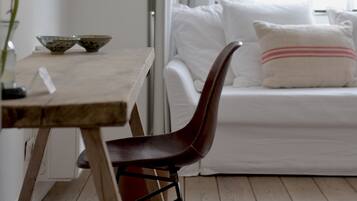 Comfort Double Room | Premium bedding, desk, soundproofing, iron/ironing board