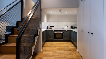 Standard Apartment, 2 Bedrooms, Mezzanine | Private kitchen | Espresso maker, coffee/tea maker, fridge, microwave