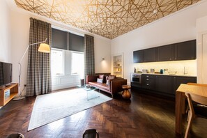 Luxury Apartment, 2 Bedrooms | Living area | Flat-screen TV, iPod dock - Linton Collection - Lord Lyons Chambers (Edinburgh)