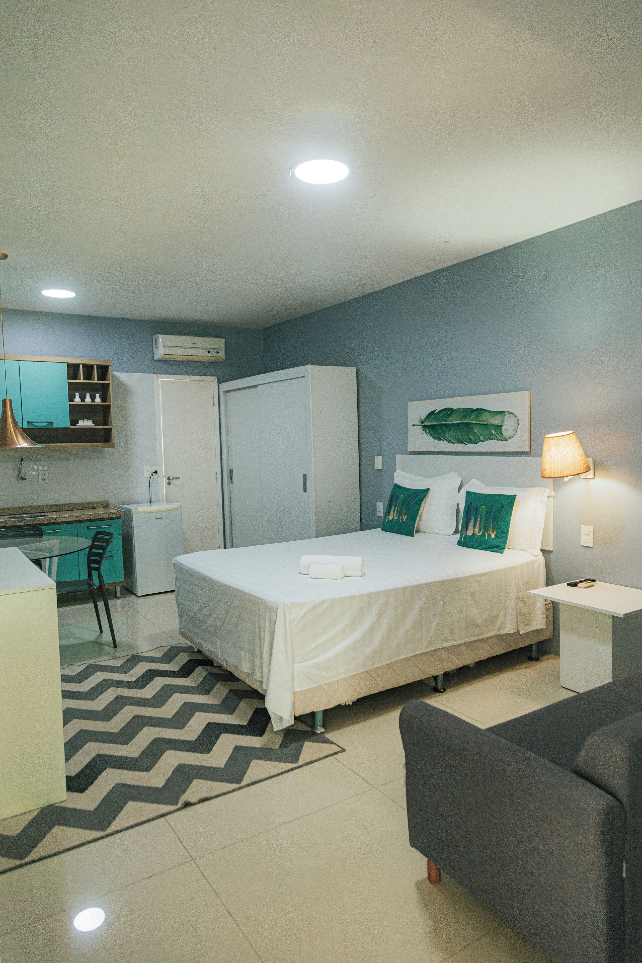 Minibar, desk, blackout drapes, iron/ironing board