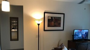 Standard Apartment, 2 Bedrooms, Kitchen, Pool View | Living area | Flat-screen TV, DVD player