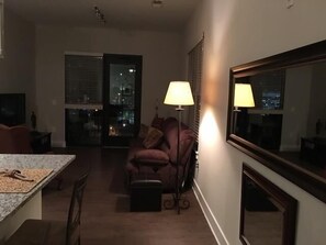 Standard Apartment, 1 Bedroom, Kitchen | Living area | Flat-screen TV, DVD player