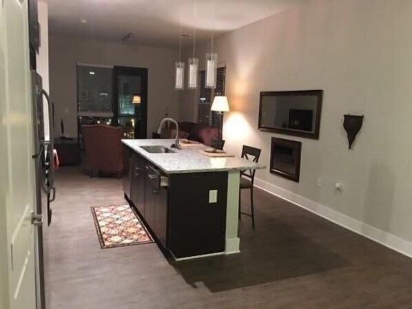 Standard Apartment, 1 Bedroom, Kitchen | Living area | Flat-screen TV, DVD player