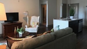 Standard Apartment, 2 Bedrooms, Kitchen | Living area | Flat-screen TV, DVD player - Midtown 403 (Nashville)