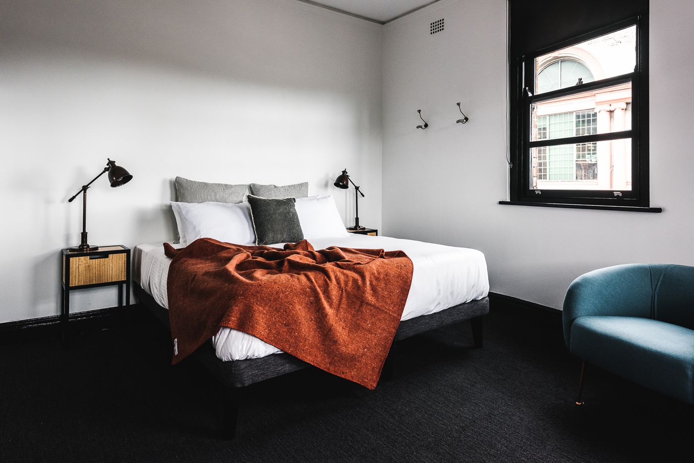 room, 1 king bed, shared bathroom | premium bedding, desk, iron/ironing board, free wifi