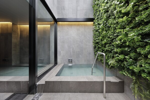 Bañera de hidromasaje cubierta