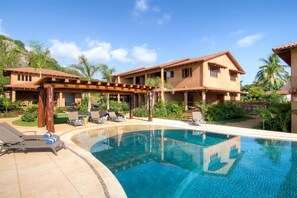Outdoor pool - Beautiful, new beachfront villa-saltwater pool, gardens, directly on the ocean! (Troncones)
