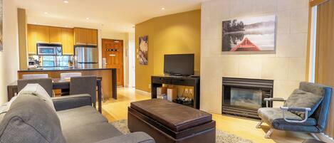 TV, fireplace, DVD player