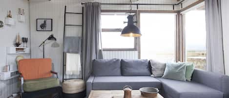 TV, video library, stereo