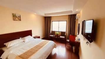 Blackout drapes, iron/ironing board, free WiFi