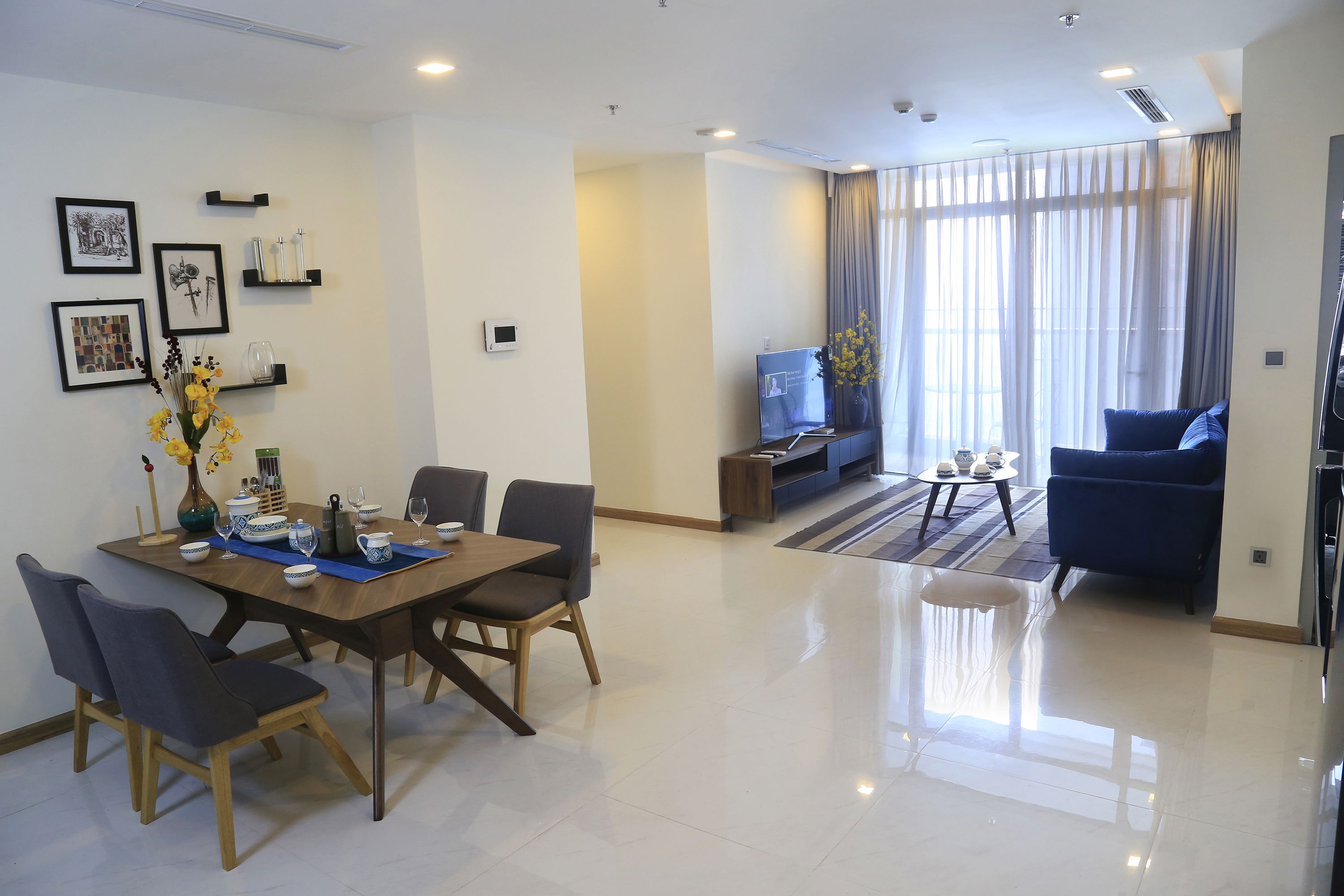 Luxury Apartment, 2 Bedrooms, River View | Premium bedding, minibar, desk, blackout drapes