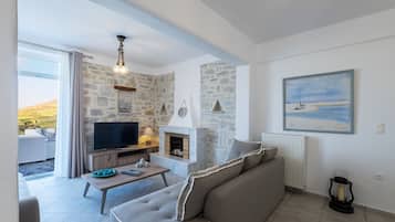 Villa, 2 chambres, accÚs piscine, vue mer (Amphitrite) | Salle de séjour