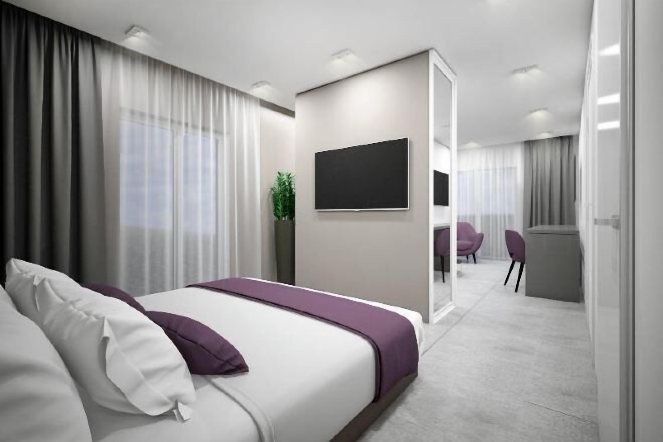 1 quarto, roupas de cama premium, frigobar, cofres nos quartos