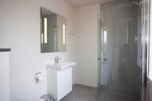 Dusche, kostenlose Toilettenartikel, Haartrockner, Handtücher