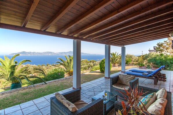 Elite Villa, 2 Bedrooms, Sea View, Garden Area | Terrace/patio - Aegean Sea Villa (Skiathos)